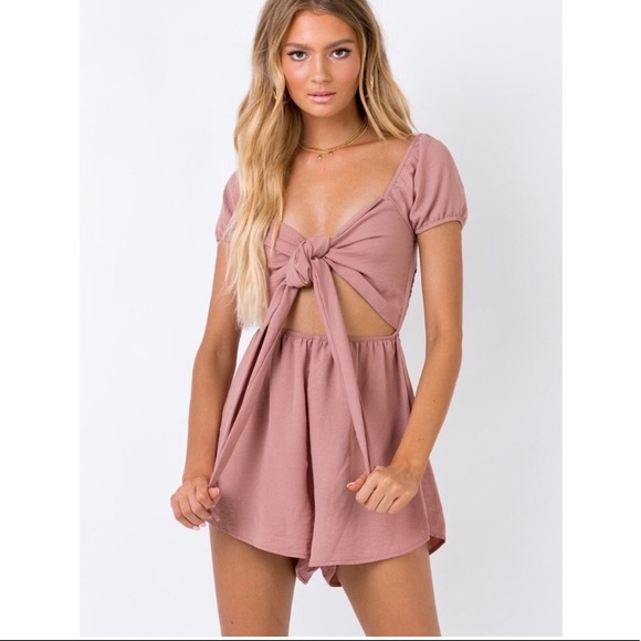 Princess Polly Pants - NWT Princess Polly Egan Playsuit Romper Smocked Cut Out Size US 4/S